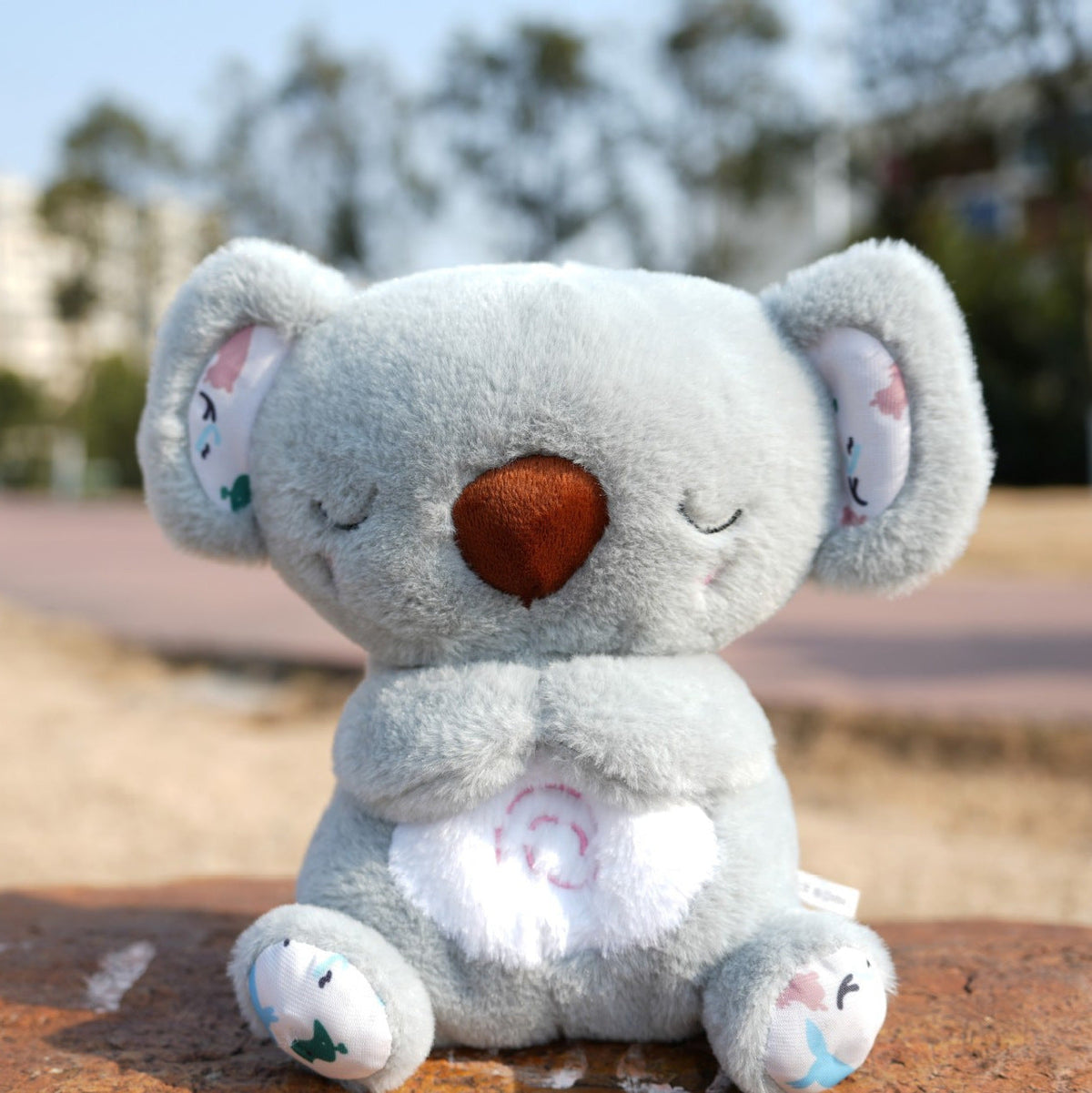 Breathing glowing cute koala baby lulls to sleep music early education doll soothes baby