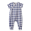 Picnic Plaid Bamboo Baby Zipper Romper w/Convertible Cuffs