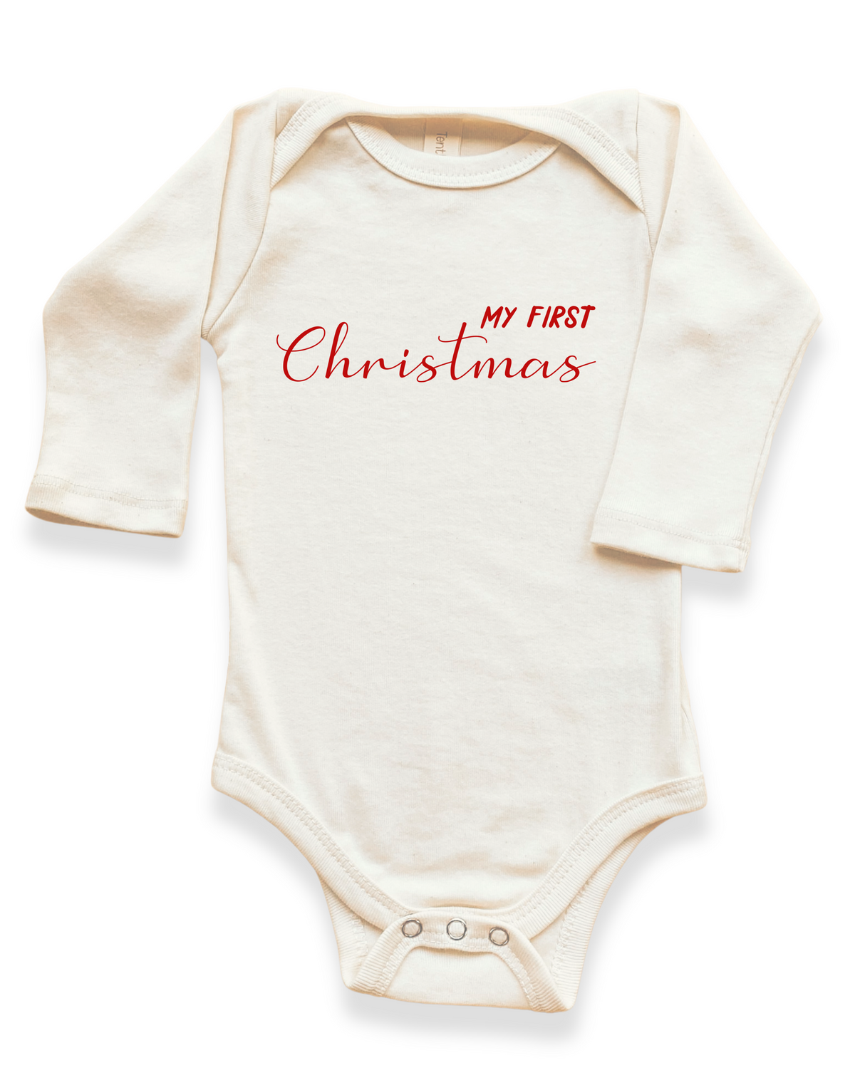 My First Christmas Organic Baby Bodysuit Long Sleeve