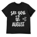 See You in August" Women's Maternity Tee - Soft 100% Cotton, Lightweight & Breathable with Crew Neck, Short Sleeves - Ideal for Pregnancy Announcement, Casual Wear & More, Maternity Clothes