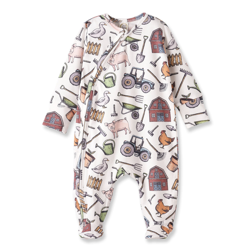 Farmer's Market Baby Zipper Romper – Soft Bamboo One-Piece