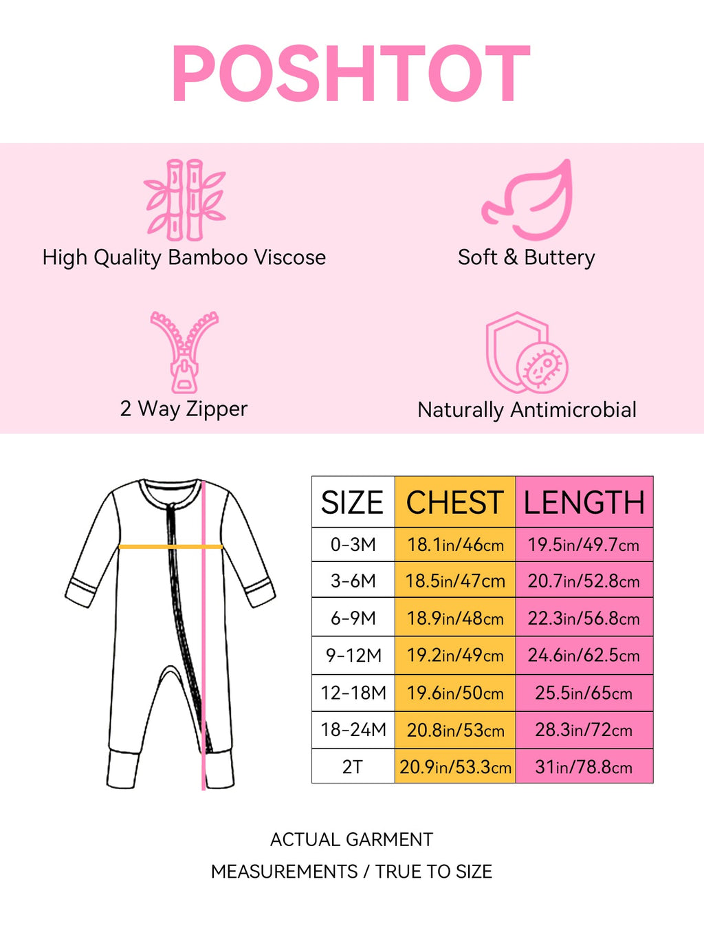 PoshTOT Sanrio Hello Kitty Milk Bamboo Baby Convertible Zippy Romper