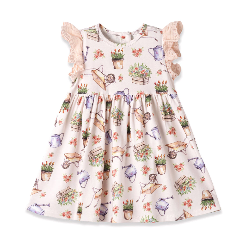 Petal Patch Baby Girl Dress – Bamboo & Eyelet Garden Dress