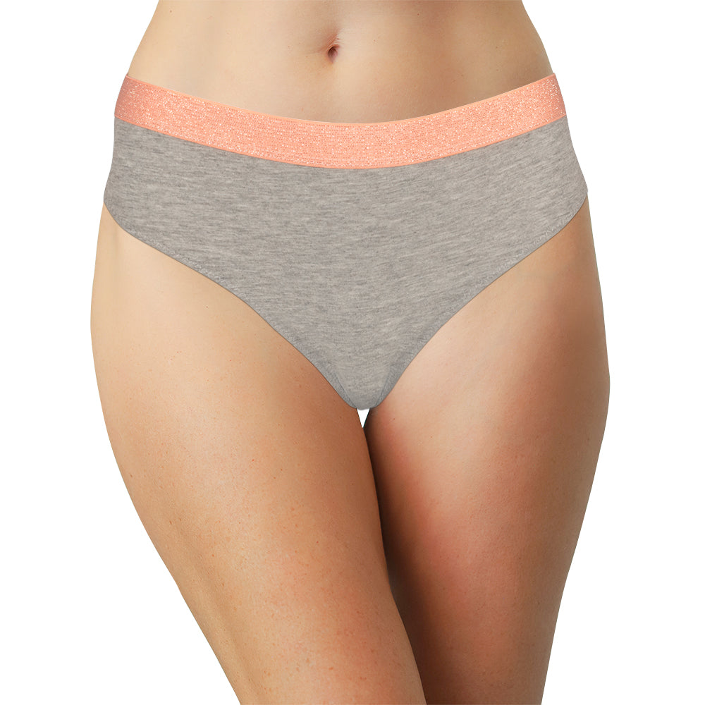 High Waist Cotton Cheeky with Shimmer Elastic