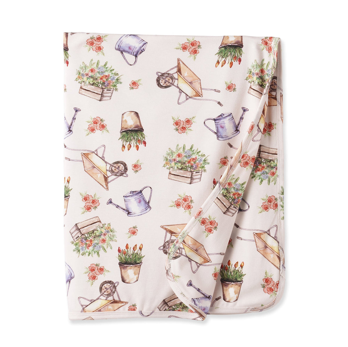 Petal Patch Stroller Blanket - Soft Bamboo Garden Throw