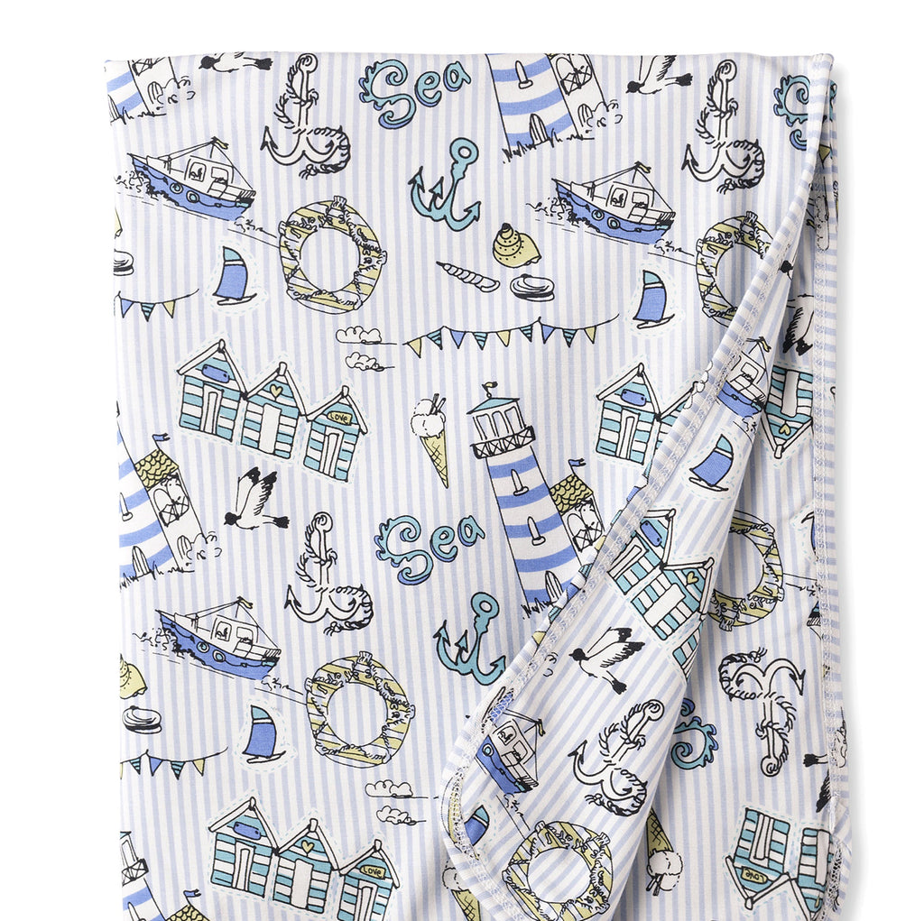 Seashore Stroller Blanket – Soft Bamboo Baby Blanket