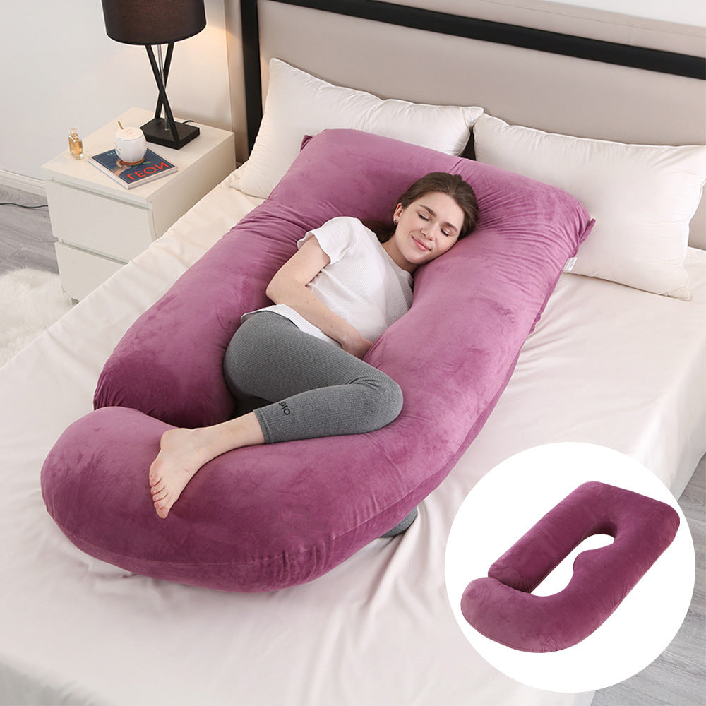 Pregnant women's pillow waist protection side sleeping slope pillow J-shaped pregnancy sleeping pillow