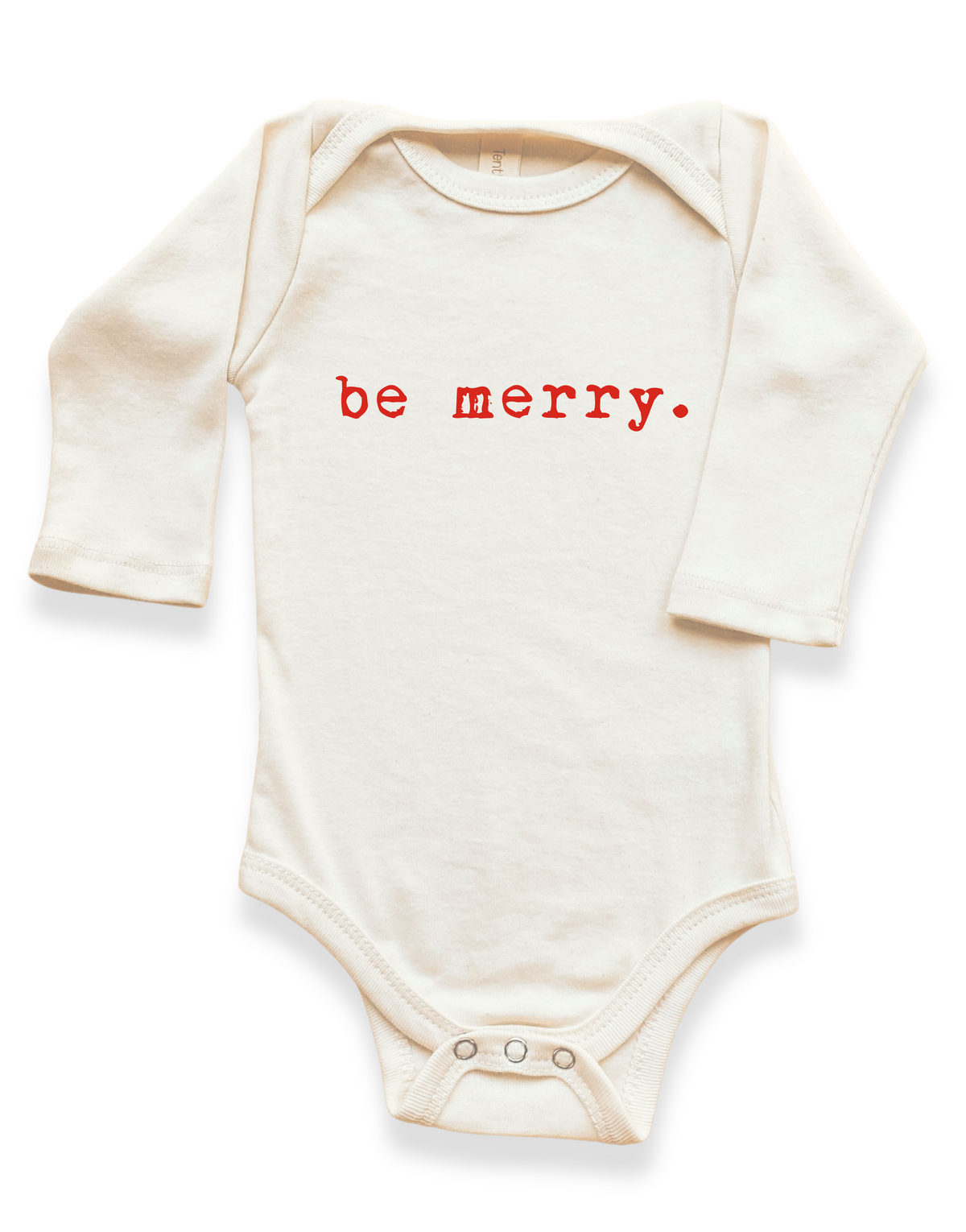 Be Merry Organic Cotton Baby Bodysuit Long Sleeve