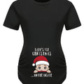 Actflash Festive Christmas Youngsters Print Maternity Tee - Comfy Polyester & Spandex Blend, Crew Neck, Short Sleeve, Perfect for Summer, Christmas Hat, Cute Youngsters Announcement Shirt
