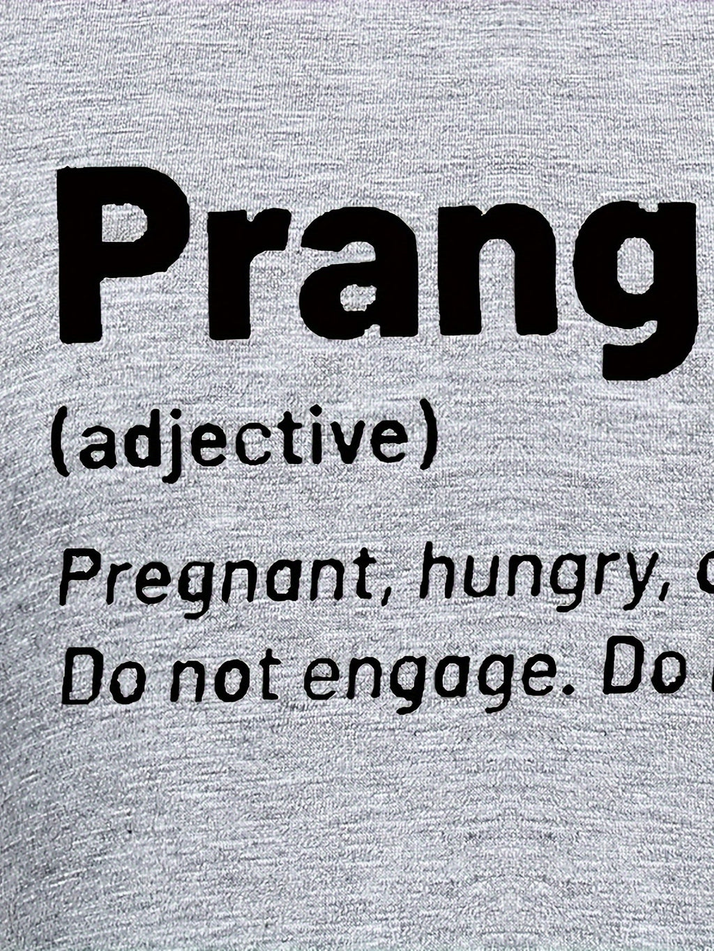 Maternity "Prangry" Print T-Shirt, Comfy Casual Short Sleeve Pregnancy Tee, Humorous Text Graphic