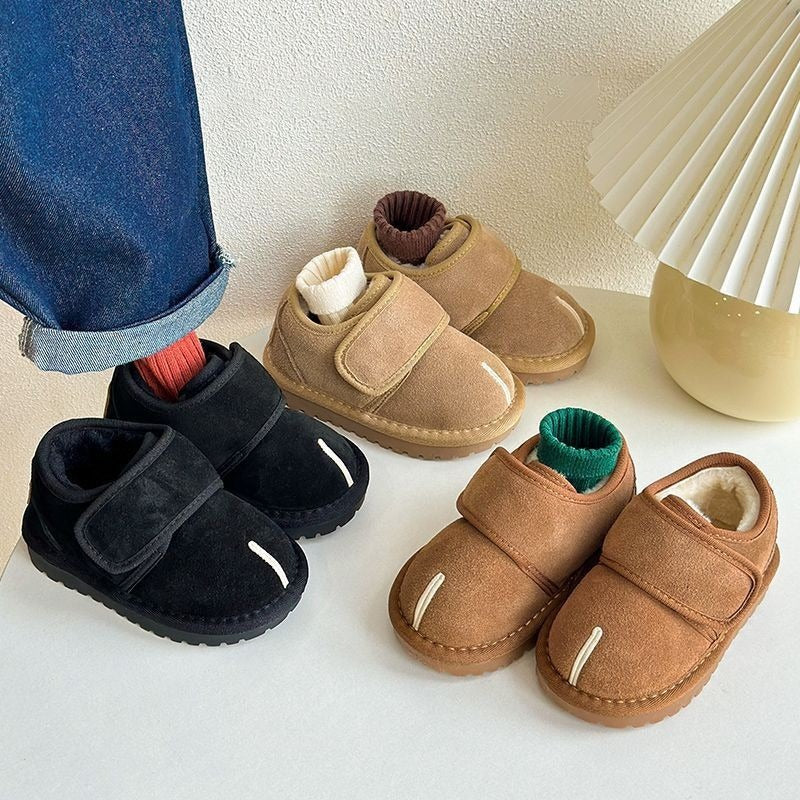 Baby Cotton Shoes Autumn/Winter New Children's Velvet Shoes Men's and Women's Shoes Fake Split Toe Snow Boots