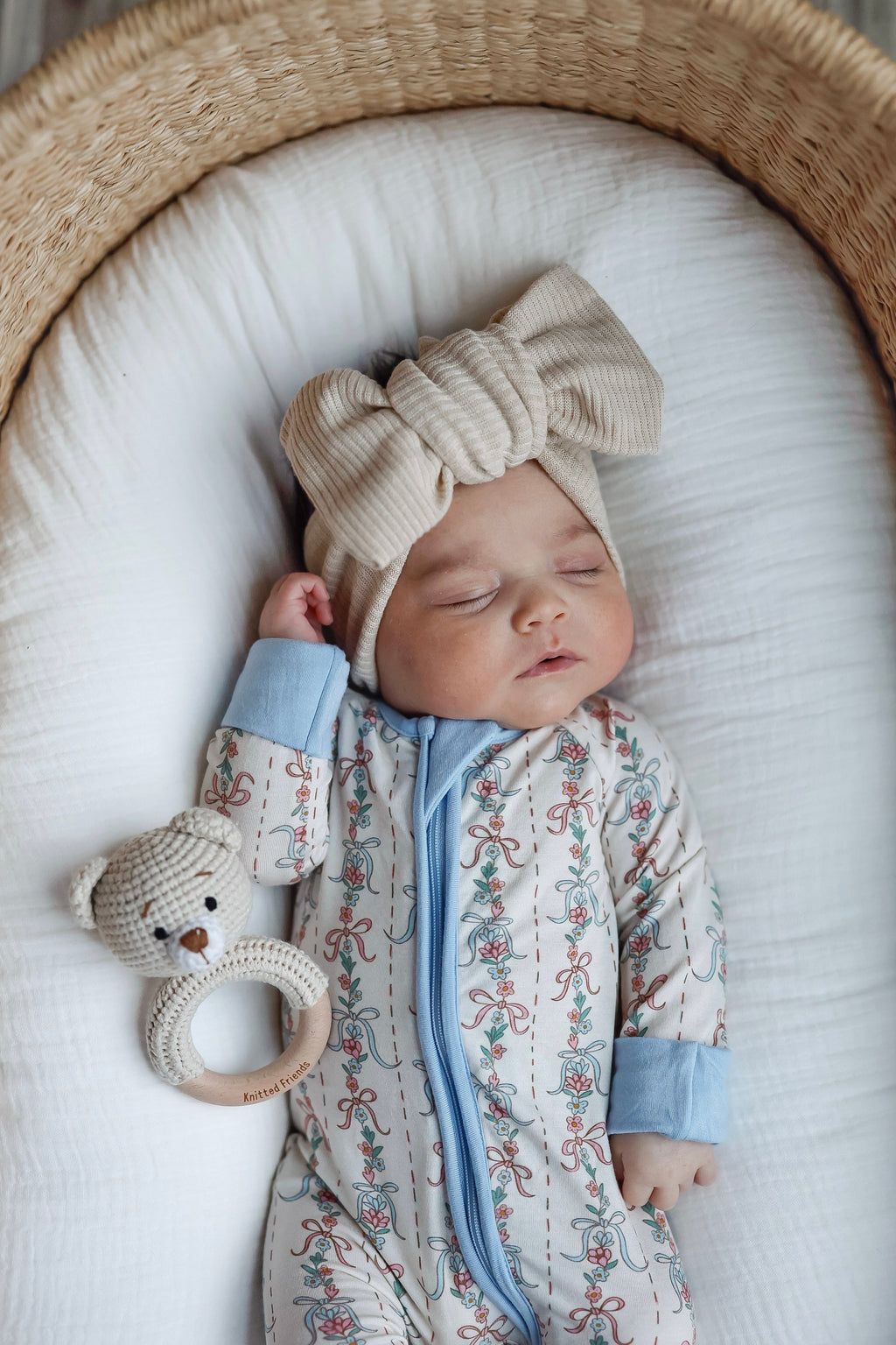 Bow Blossom (Convertible Zip Footies)
