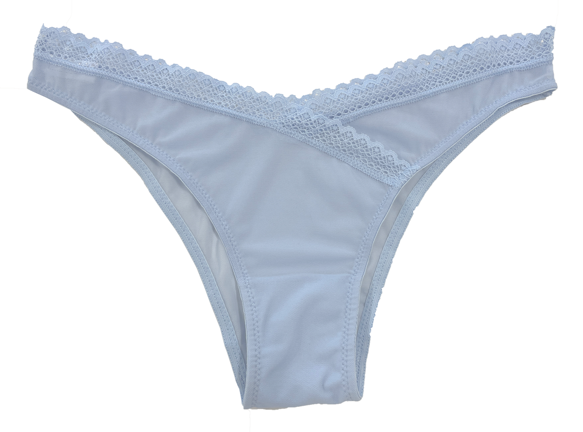 V-Front Mesh Cheeky with Lace, XS-2X