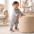 Wild Wrangler/Blue Western Bamboo Henley Cowboy Romper