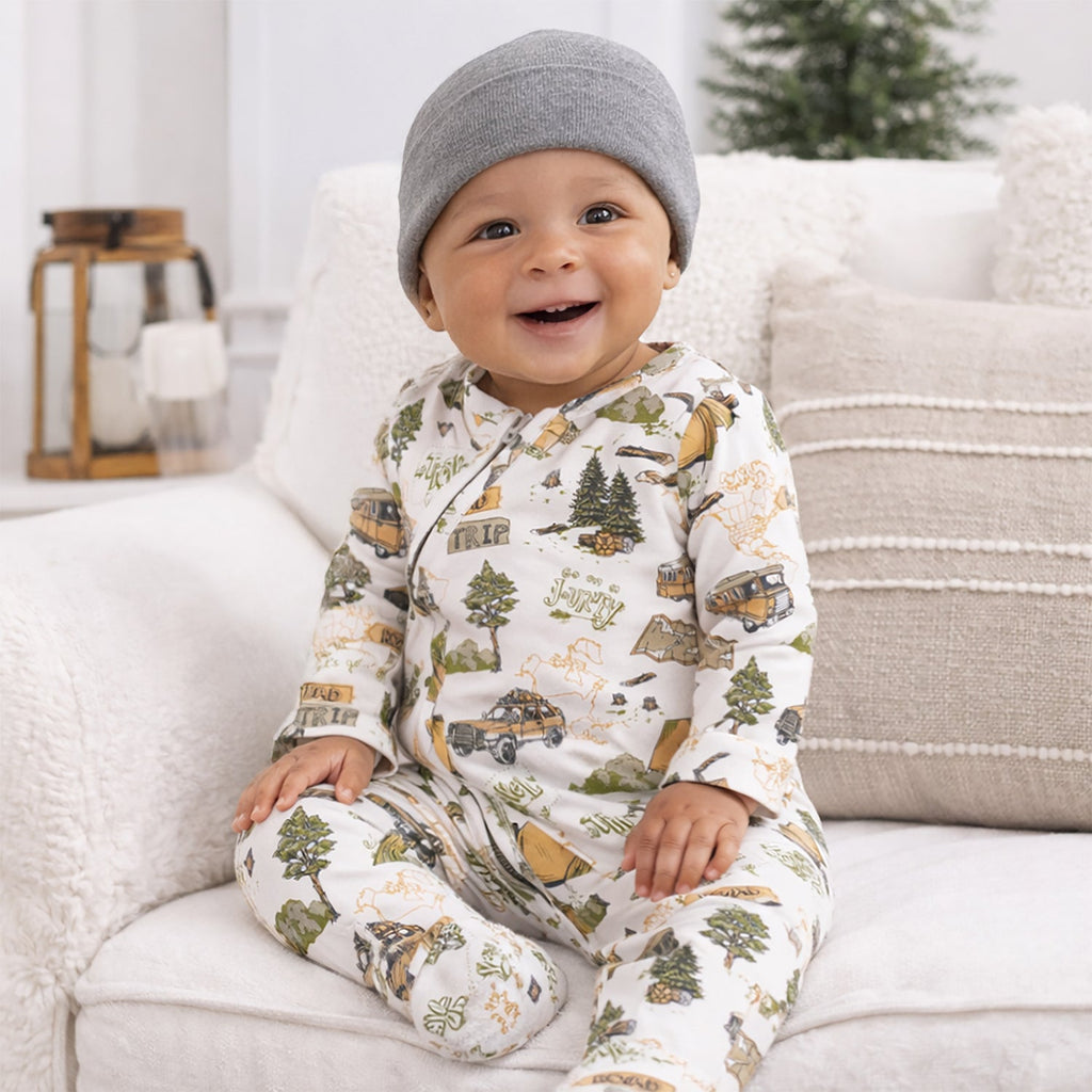 Trailblazer Bamboo Zipper Convertible Romper for Baby Boys
