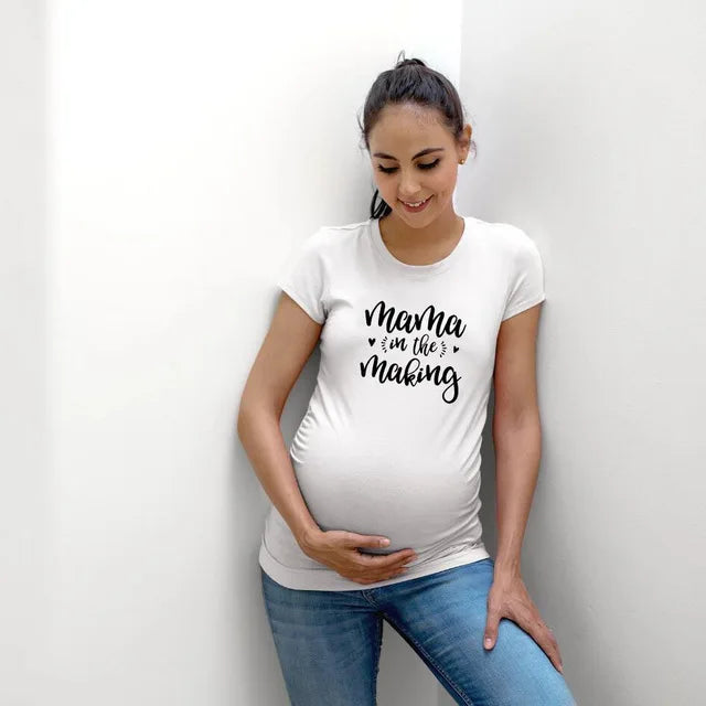 See You Soon Summer Tees Women T-shirts Slim Maternity Funny Letter Tops O-Neck Pregnancy T-shirts for Pregnant Women