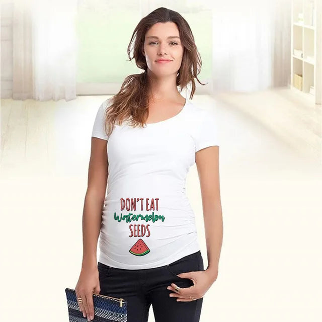 See You Soon Summer Tees Women T-shirts Slim Maternity Funny Letter Tops O-Neck Pregnancy T-shirts for Pregnant Women