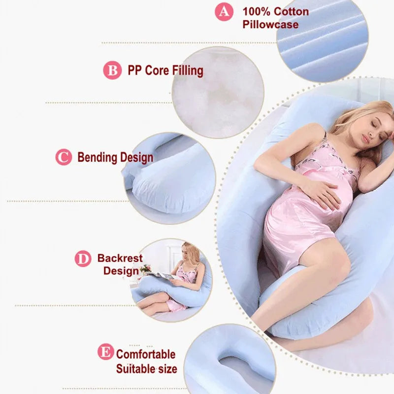 PANGDUBE Pregnancy Pillow 130x70cm - Waist & Nursing Pillow for Pregnant Women & Breastfeeding Cushion