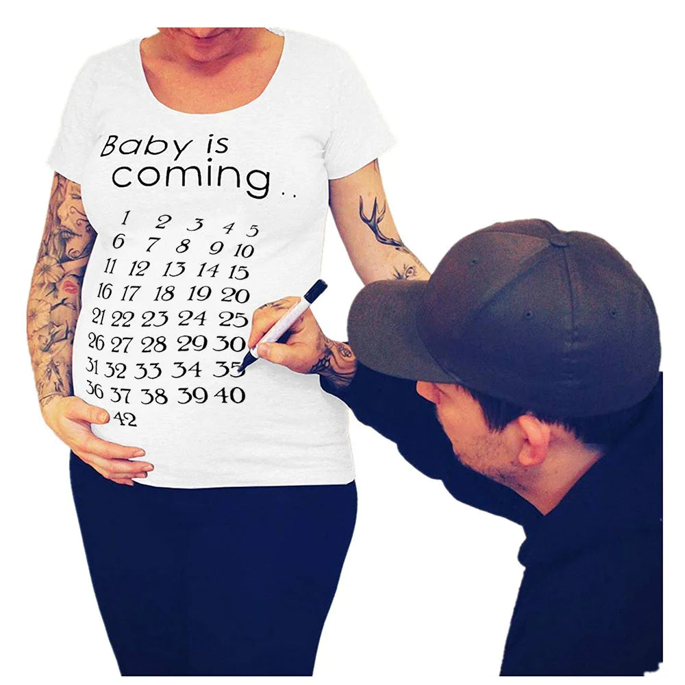 Brand New Women Pregnancy Clothes Baby Now Loading Pls Wait Maternity T-shirt Summer Short Sleeve Pregnant T-shirts
