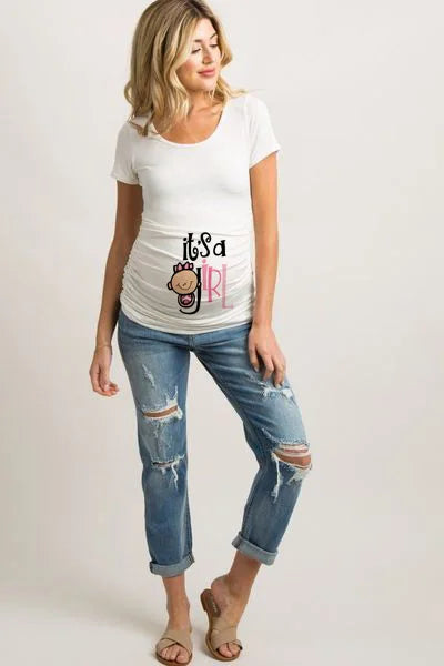 Brand New Women Pregnancy Clothes Baby Now Loading Pls Wait Maternity T-shirt Summer Short Sleeve Pregnant T-shirts