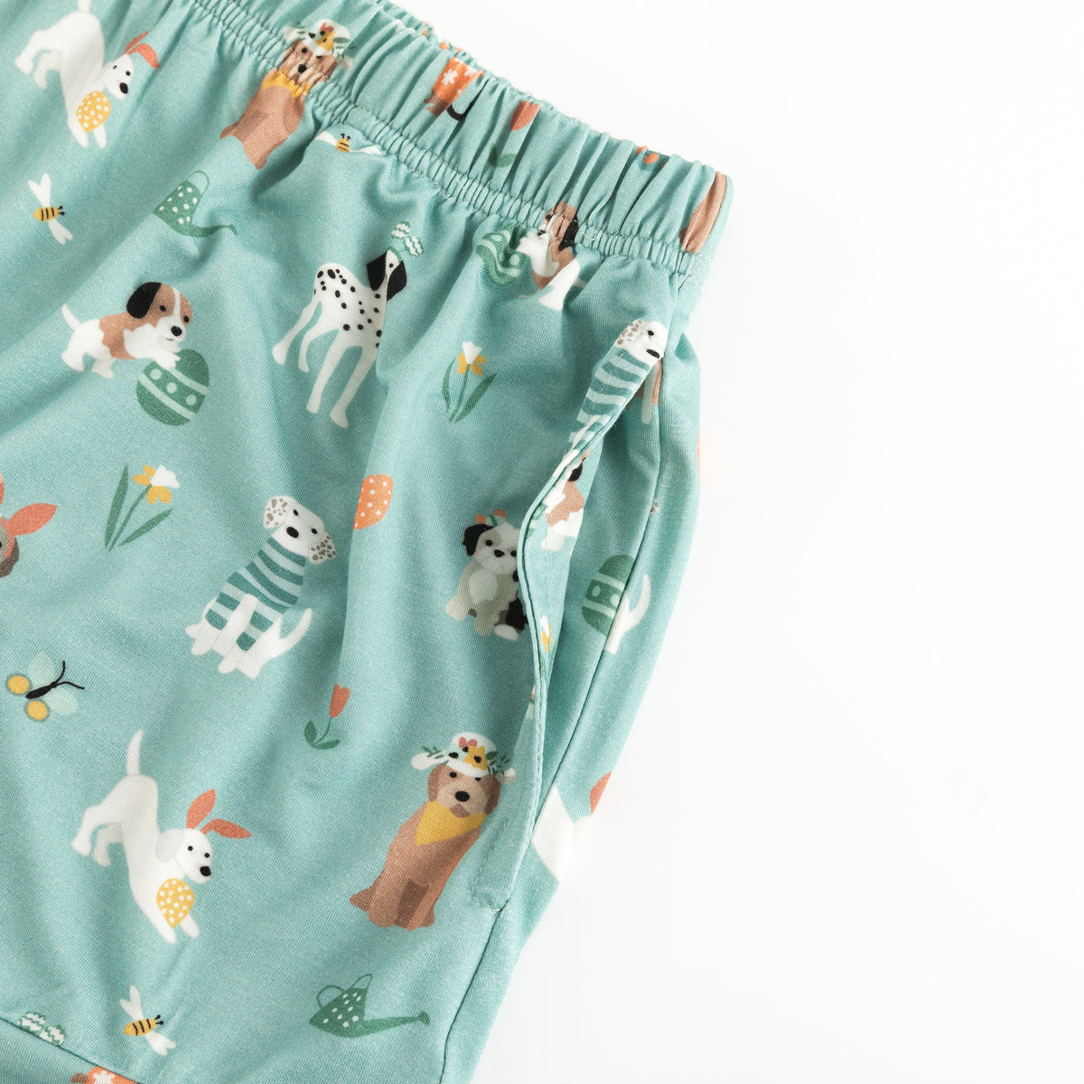 Puppy Egg Hunt (Women's Short Sleeve PJ) - Aquamarine