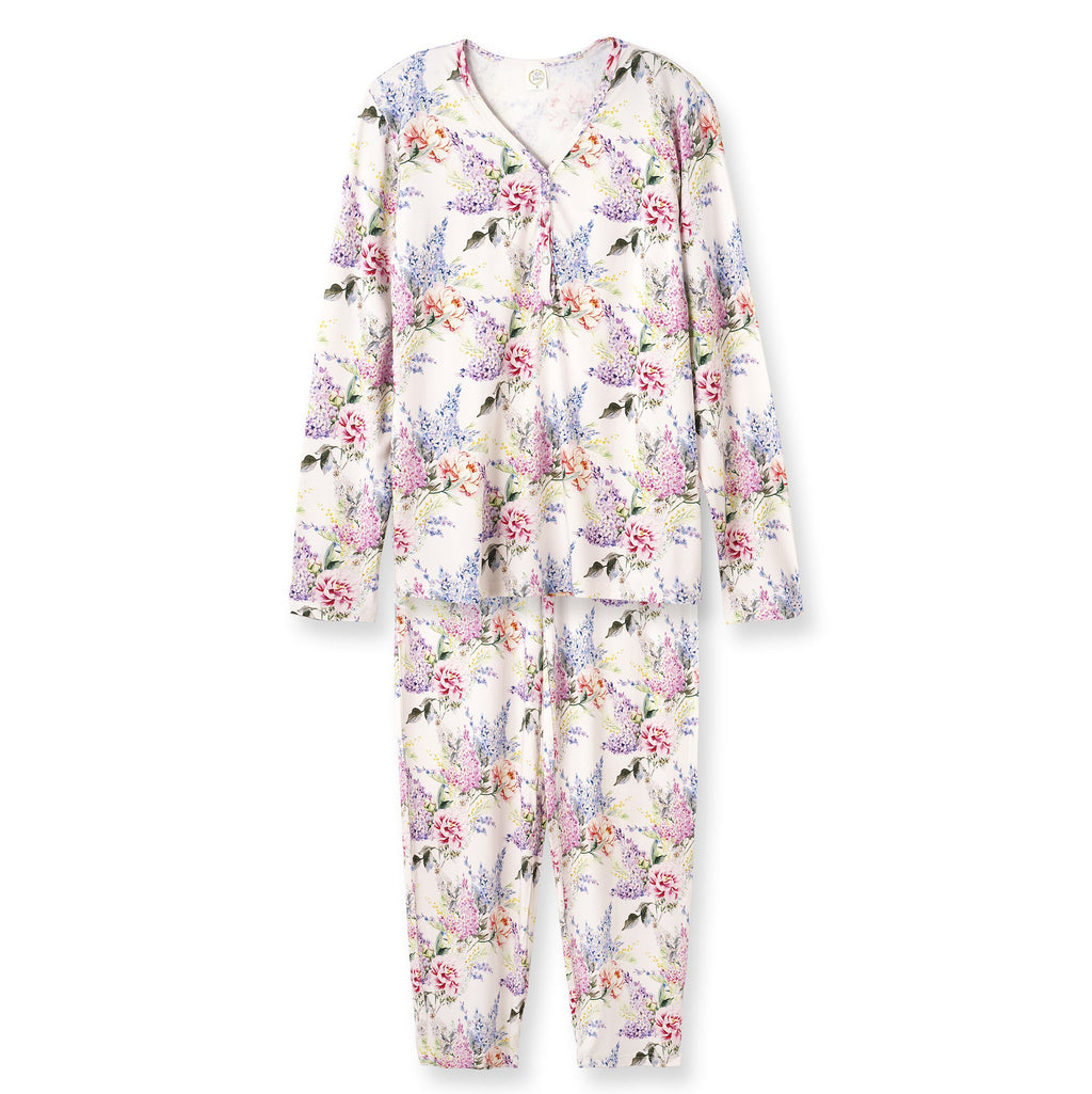 Dream Blossom Bamboo Women’s Pajama Set- Watercolor Floral