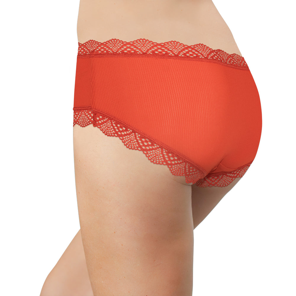Pretty Red Lace-Trim Hipster – Silky & Flattering S–XL