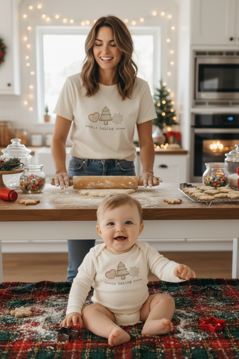 Cookie Baking Crew Organic Baby Bodysuit Long Sleeve