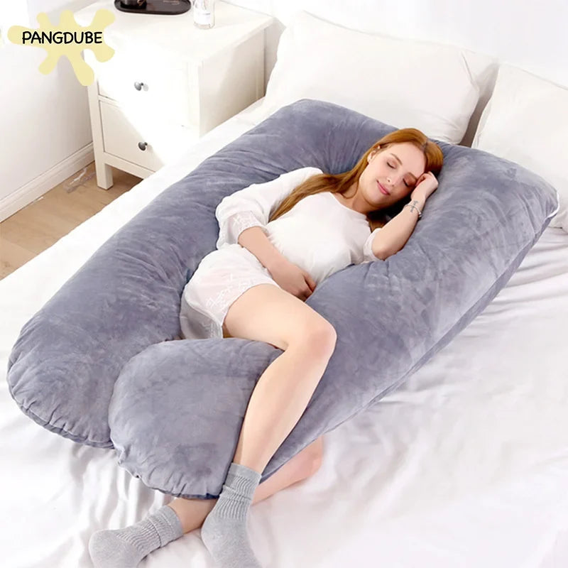 PANGDUBE Pregnancy Pillow 130x70cm - Waist & Nursing Pillow for Pregnant Women & Breastfeeding Cushion