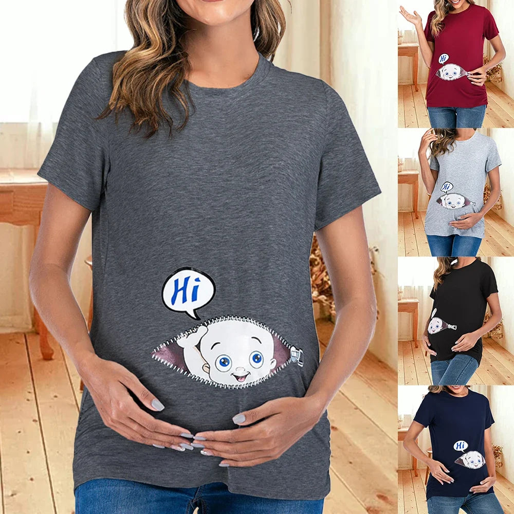 Women Pregnant Maternity Cotton Breastfeeding T-Shirt | Summer Nursing Blouse Tops | Fashion Clothes