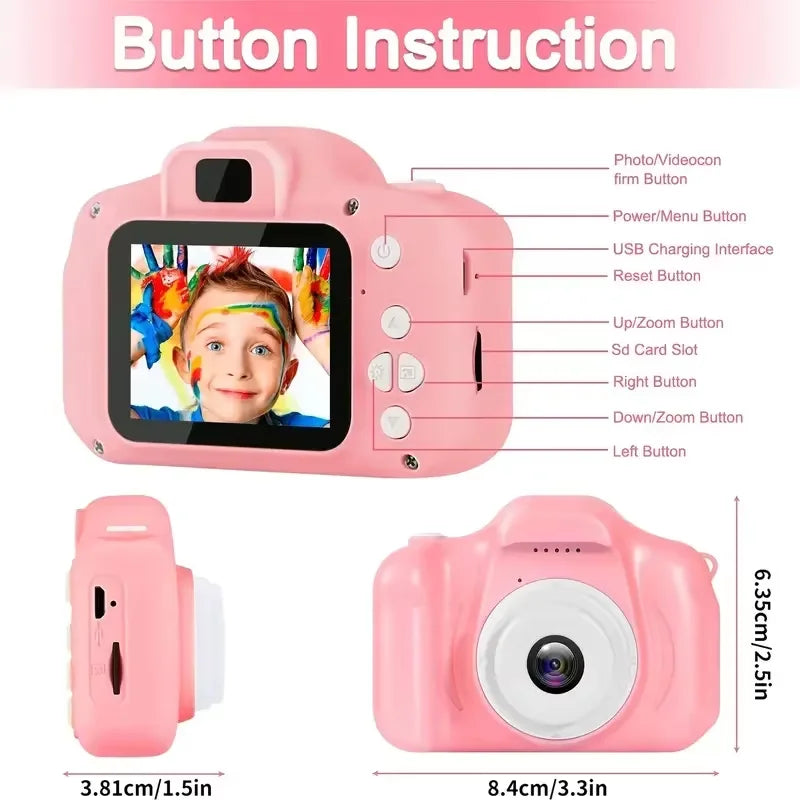 ZWN Kids Digital Camera with 2-Inch Color Display, 1080P HD Video, Outdoor SLR Style, Includes TF Memory Card