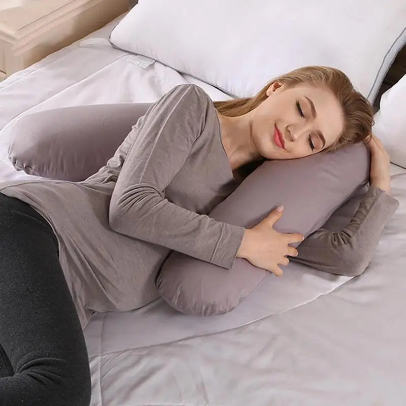 V-Shaped Maternity Pillow for Sleeping - Soft Body Pillow with Removable Cover, Nursery Must-Haves for Pregnant Mom Essentials
