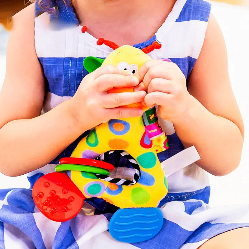 Soft Animal Hanging Handbells Rattles Plush Infant Baby Development Handle Sensory Toys WIth Teether Baby Toy For Newborn Gifts