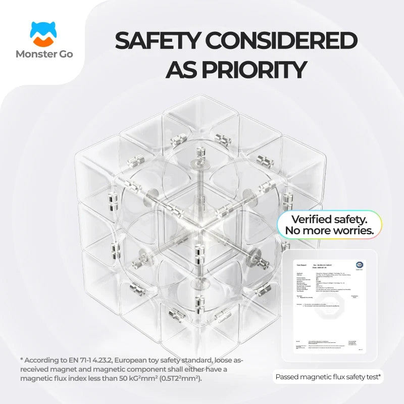 [Picube] GAN Monster Go EDU 3X3 V2 M Magnetic Magic Speed Cube Stickerless Professional Toys GAN EDU V2M Cubo Magico Puzzle