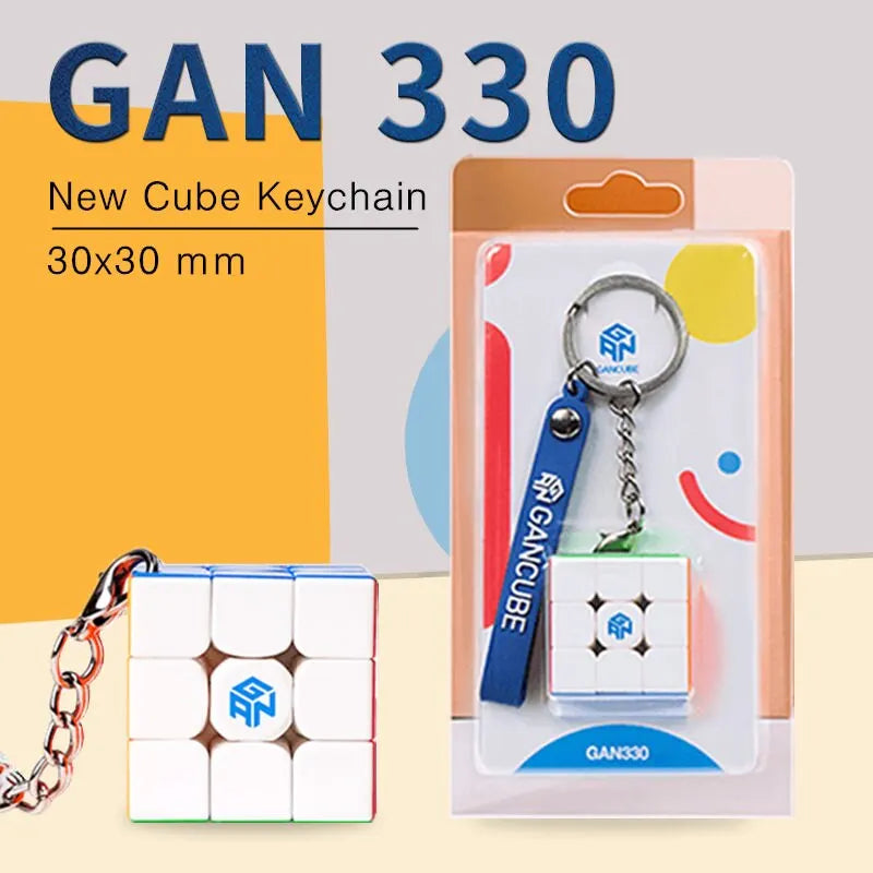[JudyCube] GAN 330 Mini 3x3 Keychain Cube, GAN330 10th Anniversary, Stickerless 3x3 Speed Cube, Professional Magic Cube Puzzle Toy