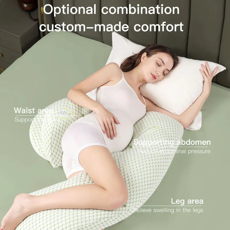 Pregnant Women's Portable Side Sleeping Pillow - Detachable & Washable Adjustable Jacket, Support for Buttocks, Back, and Waist