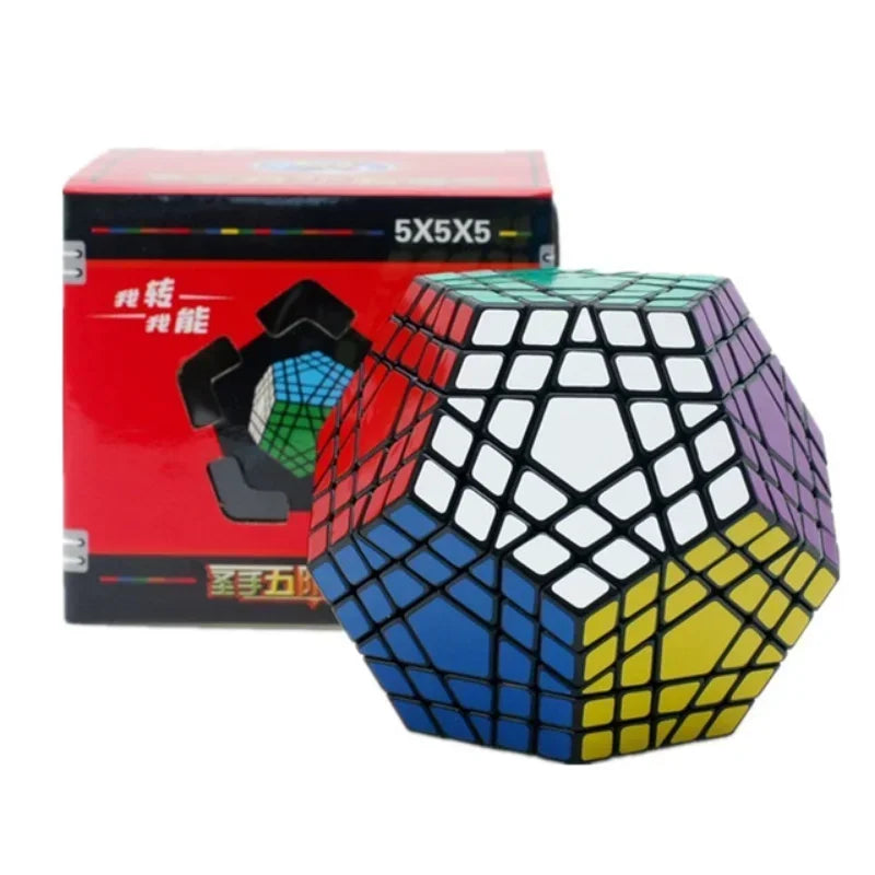 [Picube] SengSo 5x5 Megaminx, 5x5x5 Gigaminx Magic Cube with Black Base, Professional Cubo Magico, Learning Educational Toy