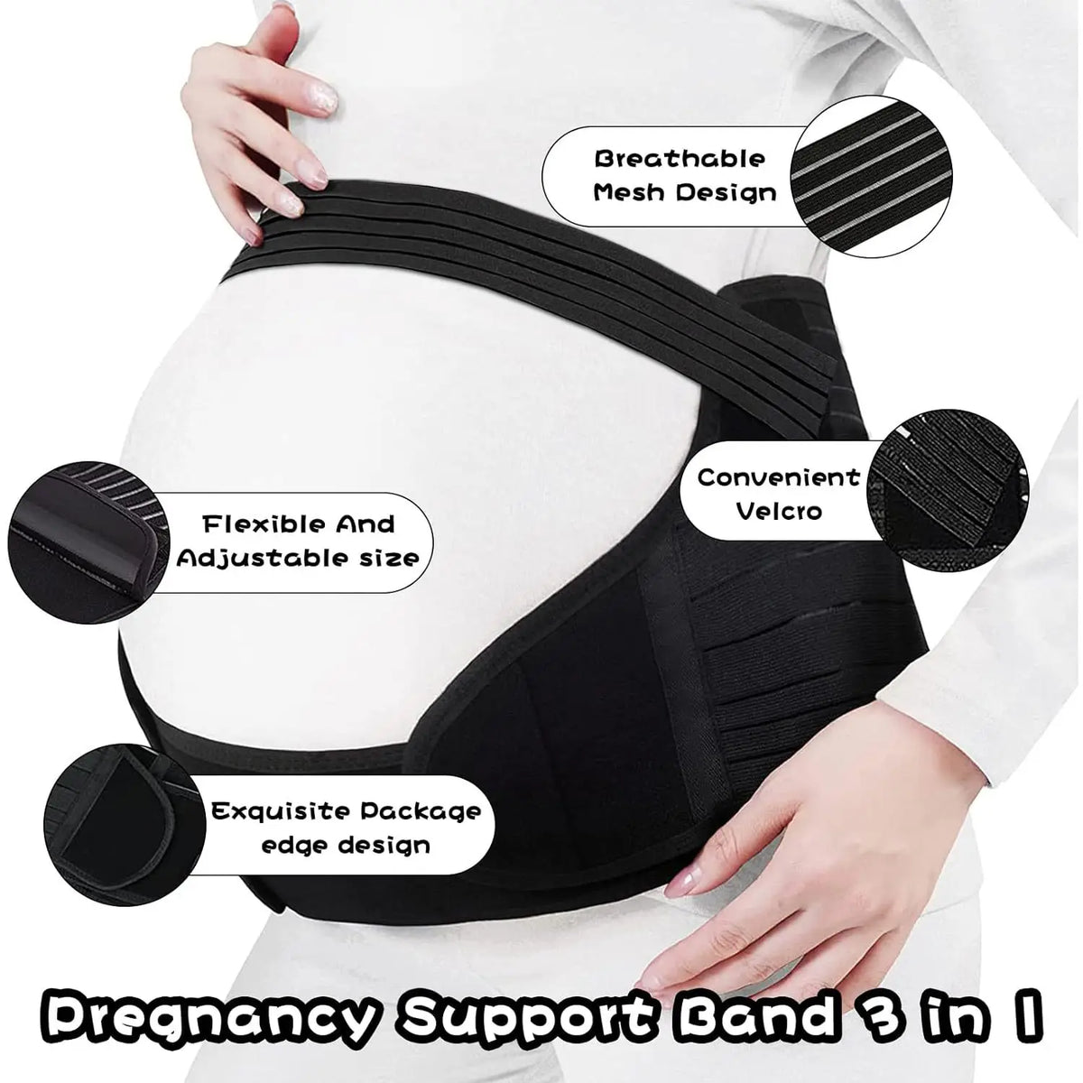 Pregnant Women Support Belly Band, Adjustable Waist Care Maternity Abdomen Brace Protector for Pregnancy
