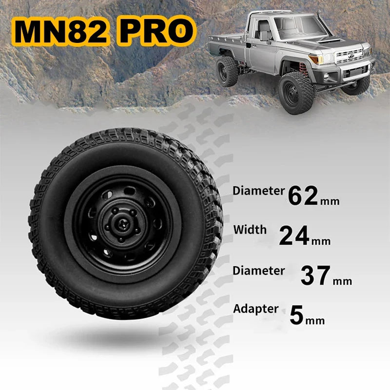 ZWN 1:12 RC Car MN82 PRO with Headlights and 4WD Off-Road Pickup Truck