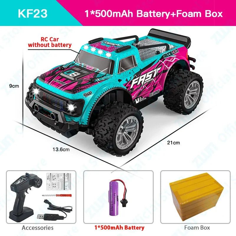 ZWN 1:16/1:20 RC Car with LED Light and 2WD Off-Road Climbing Remote Control