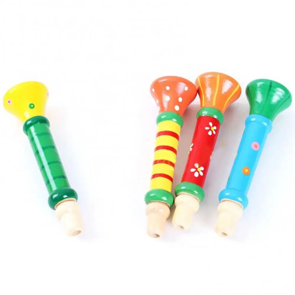 Wooden Trumpet Children Toy – Montessori-Inspired Horn Whistle Musical Instrument for Kids, Designed to Enhance Early Sound Recognition, Cognitive Skills, and Hand-Eye Coordination Through Playful Sound Training Games.