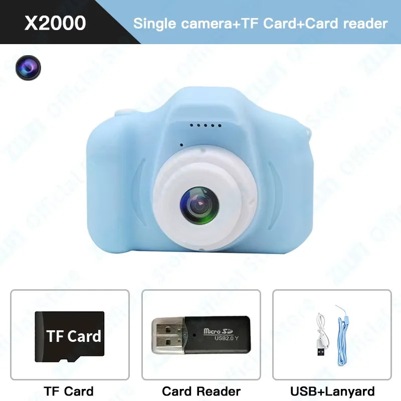 ZWN Kids Digital Camera with 2-Inch Color Display, 1080P HD Video, Outdoor SLR Style, Includes TF Memory Card