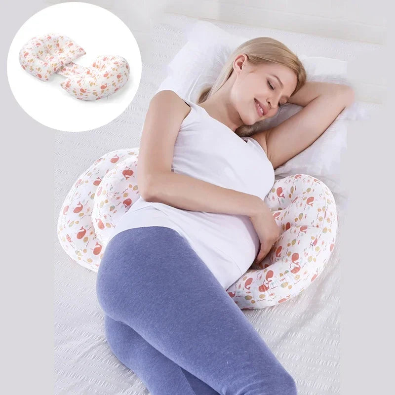 Cotton Waist Maternity Pillow for Pregnant Women - U-Shaped Full Body Pregnancy Pillow & Cushion Pad for Sleeping