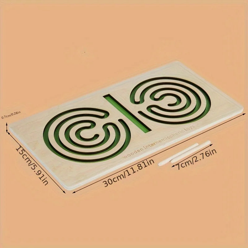Wooden Left-Right Brain Puzzle Toy for Kids – Pen Trajectory Control Game for Hand-Eye Coordination & Focus Training