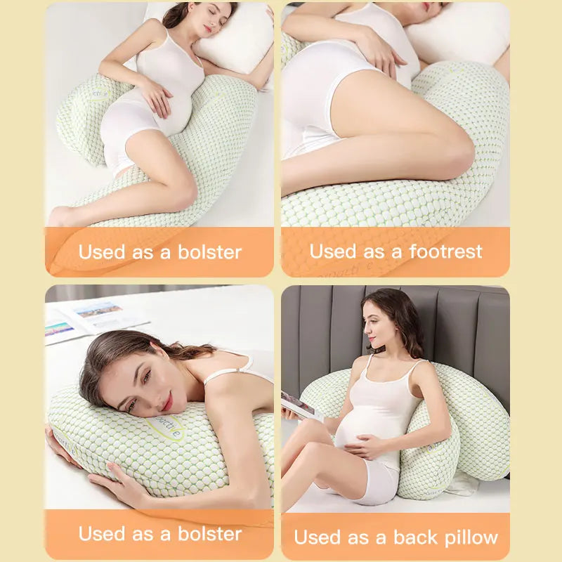 Pregnant Women's Portable Side Sleeping Pillow - Detachable & Washable Adjustable Jacket, Support for Buttocks, Back, and Waist