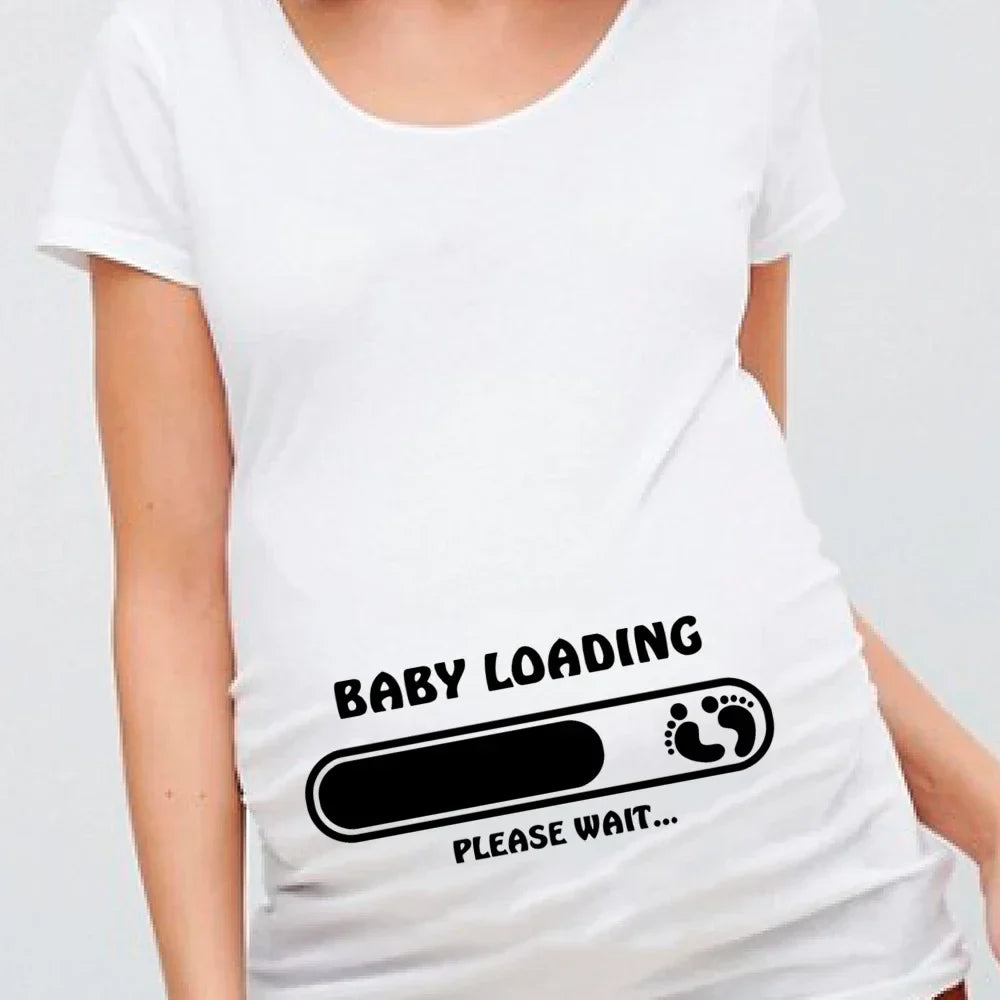 Women Pregnancy T-shirt It's A Girl Baby Print Pregnant Maternity T-shirts Funny Pregnant Women Summer Tees Tops