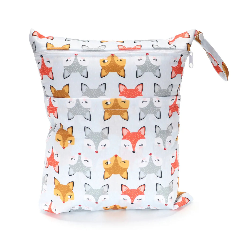 [Sigzagor] Waterproof Wet Dry Bag – Reusable Baby Diaper & Nappy Storage with Two Zippers (36cm x 29cm | 14.2in x 11.4in)