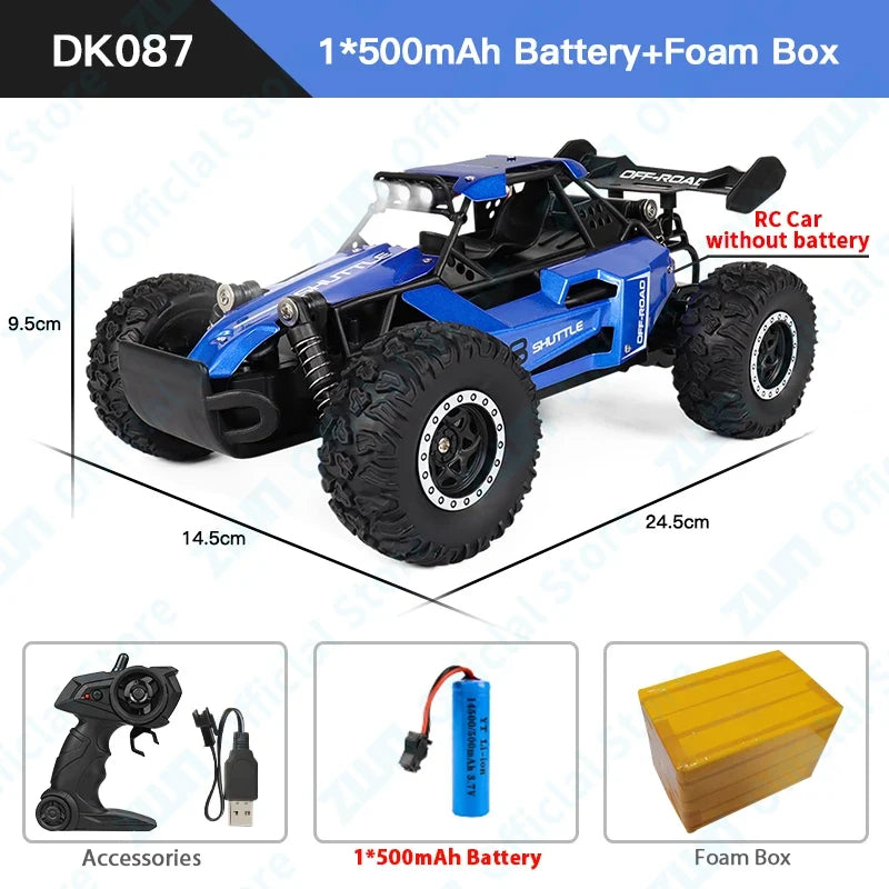 ZWN 1:16/1:20 RC Car with LED Light and 2WD Off-Road Climbing Remote Control