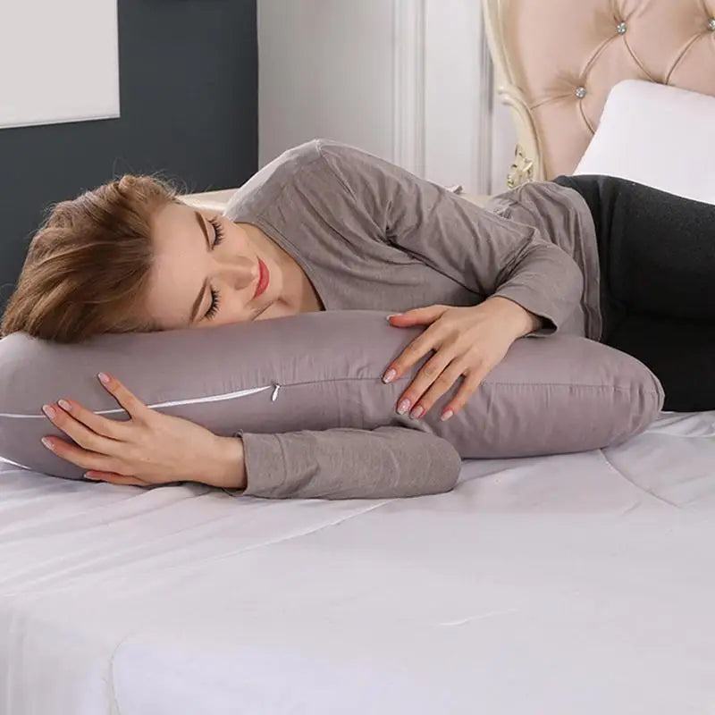 V-Shaped Maternity Pillow for Sleeping - Soft Body Pillow with Removable Cover, Nursery Must-Haves for Pregnant Mom Essentials