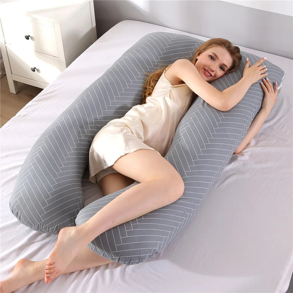 PANGDUBE Pregnancy Pillow 130x70cm - Waist & Nursing Pillow for Pregnant Women & Breastfeeding Cushion